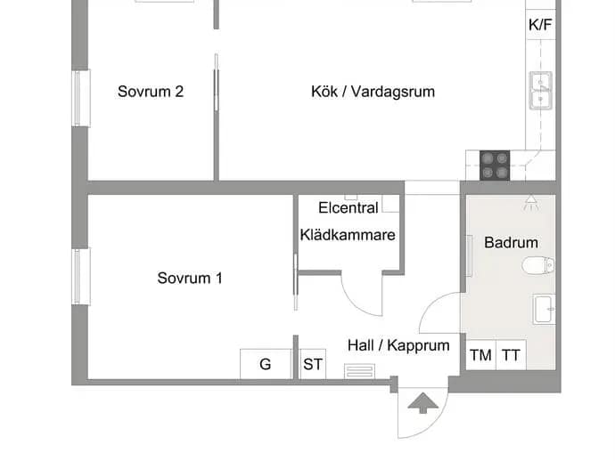 Floor plan for Björnbärsvägen 4E