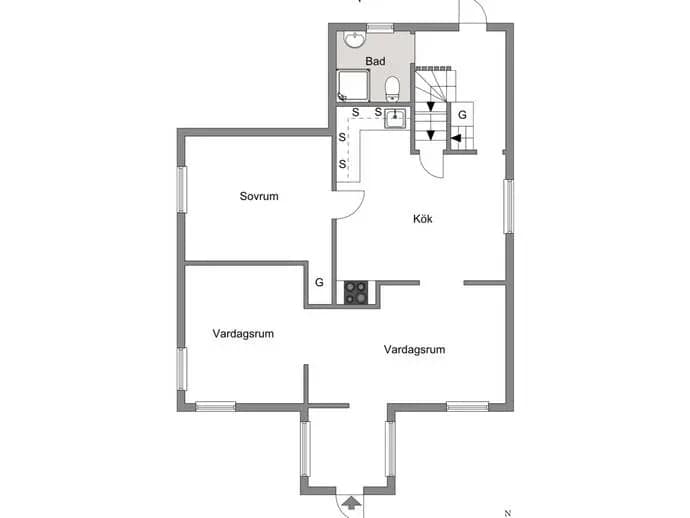 Planritning för Rullstensvägen 24