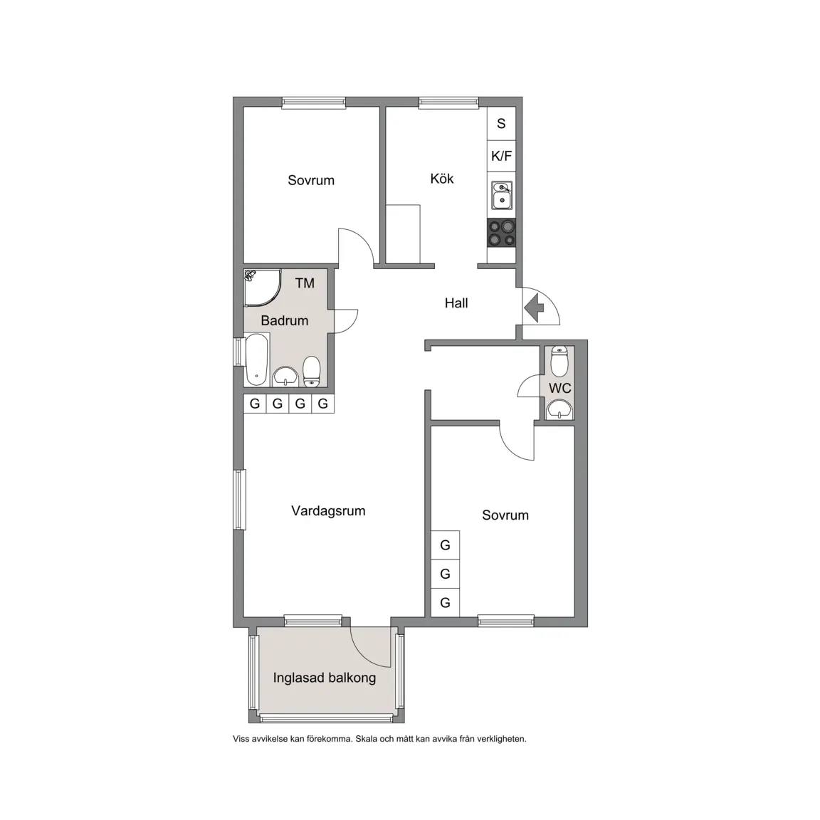 Floor plan for Prästgårdsgatan 60 B
