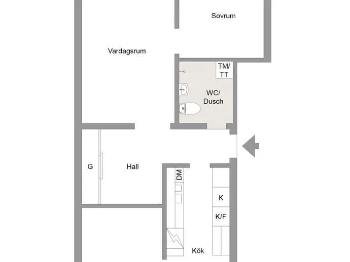 Planritning för Mariehemsvägen 29E