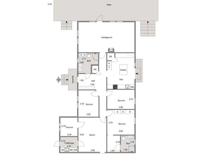 Floor plan for Dunkilihöjdsvägen 14