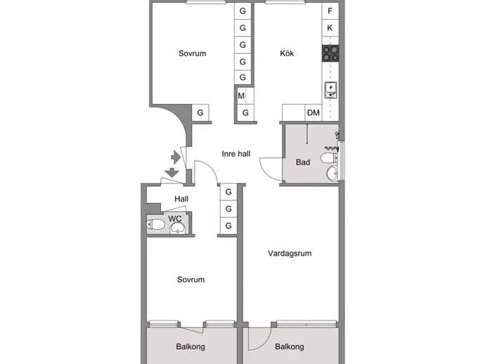 Floor plan for Myntgatan 107