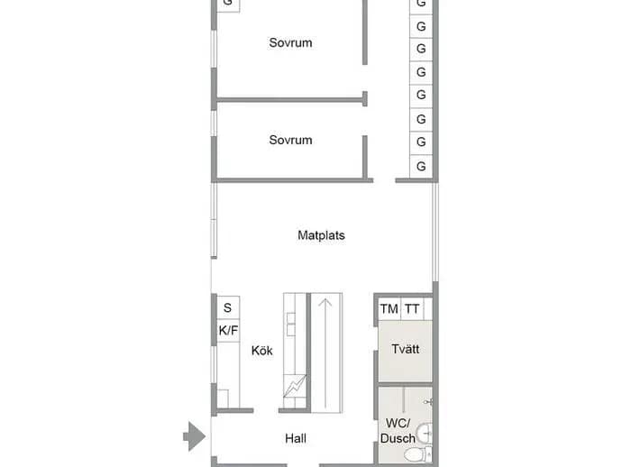 Floor plan for Solrosgatan 12