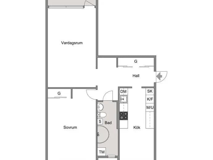 Floor plan for Rosengatan 6