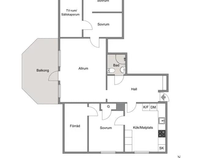 Floor plan for Klockaregatan 1