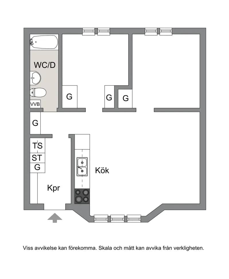 Planritning för Sahlins väg 9A