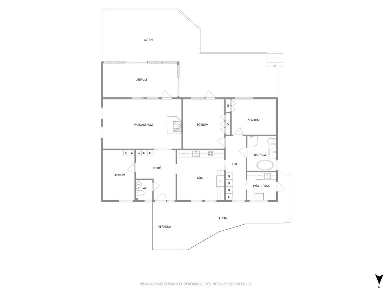 Floor plan for Ols Gustavs väg 17