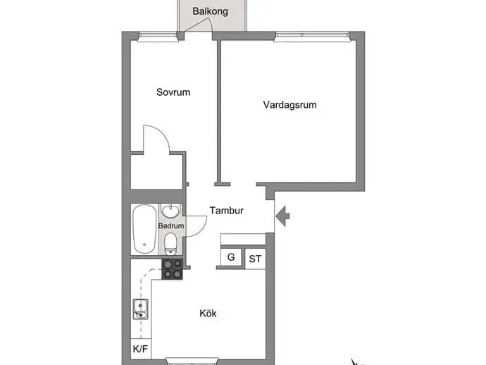 Floor plan for Frödingsvägen 6B