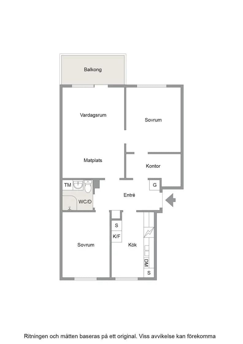 Floor plan for Generatorgatan 3 A