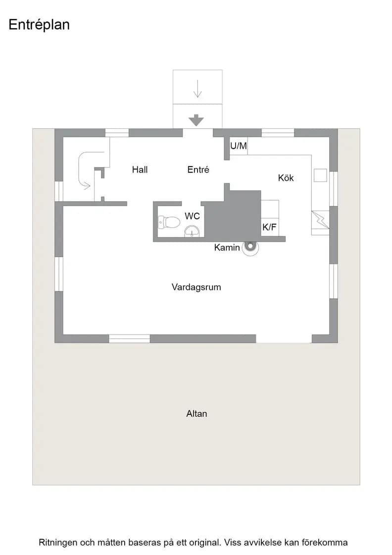 Planritning för Huså Husåvägen 34