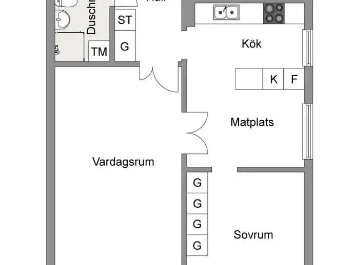 Floor plan for Horsensgatan 28