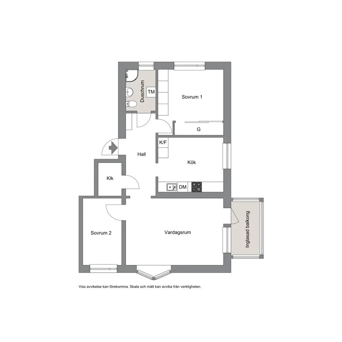 Floor plan for Ulvsbygatan 25A