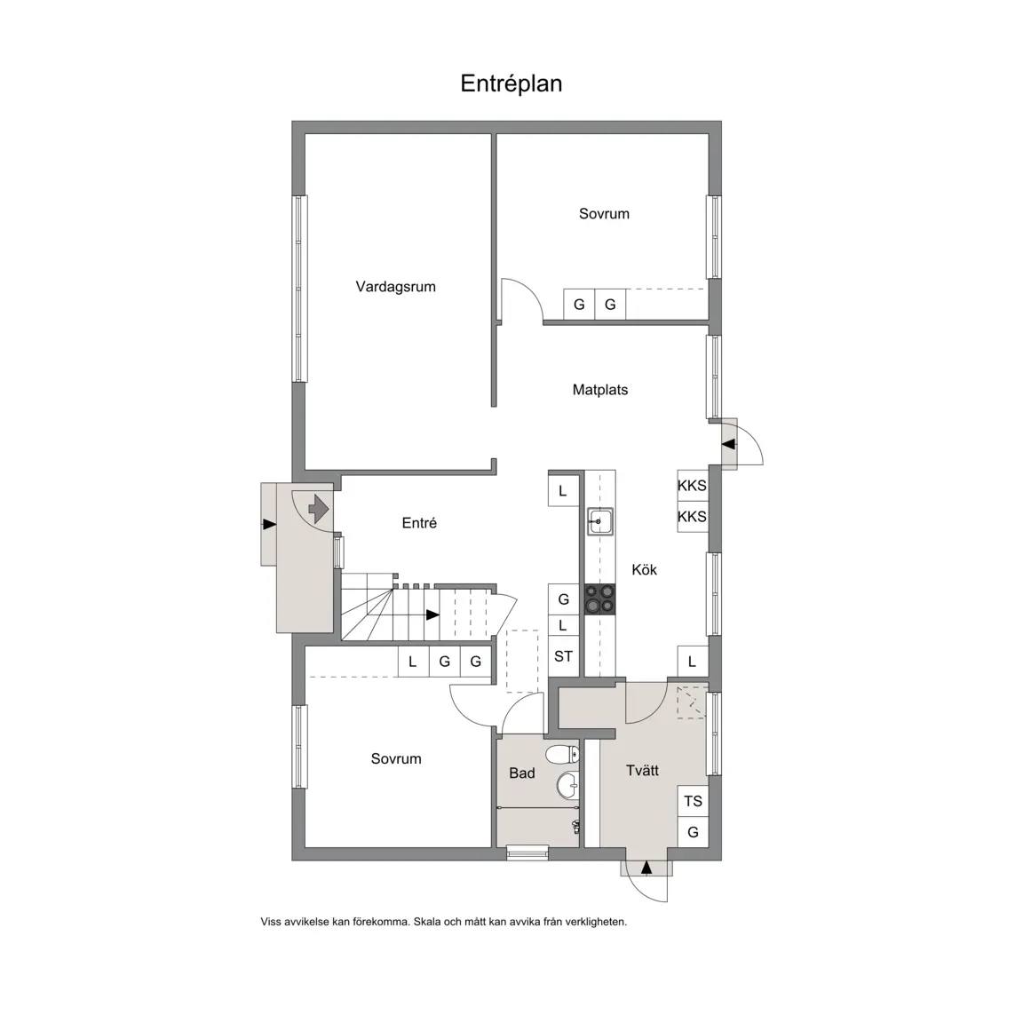 Floor plan for Backgatan 17