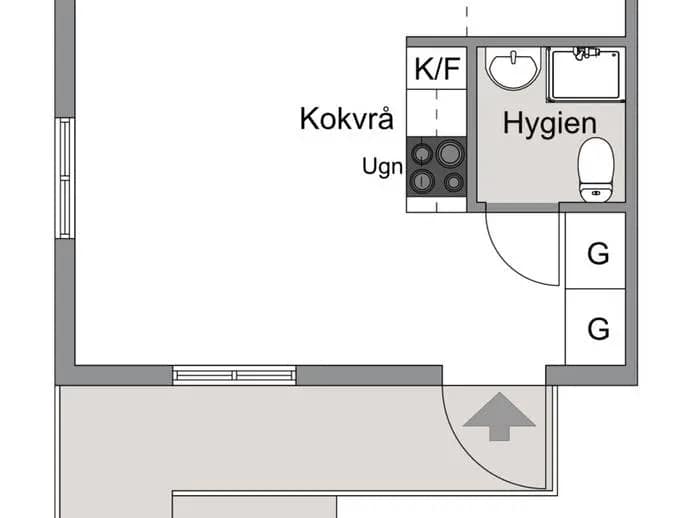 Floor plan for Södra Ljungbygatan 5B