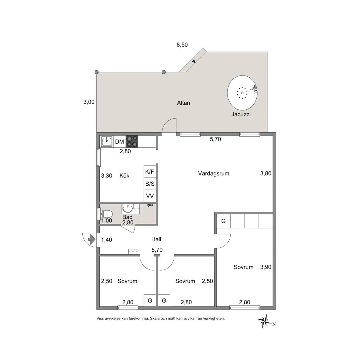 Floor plan for Forstmästaregatan 7