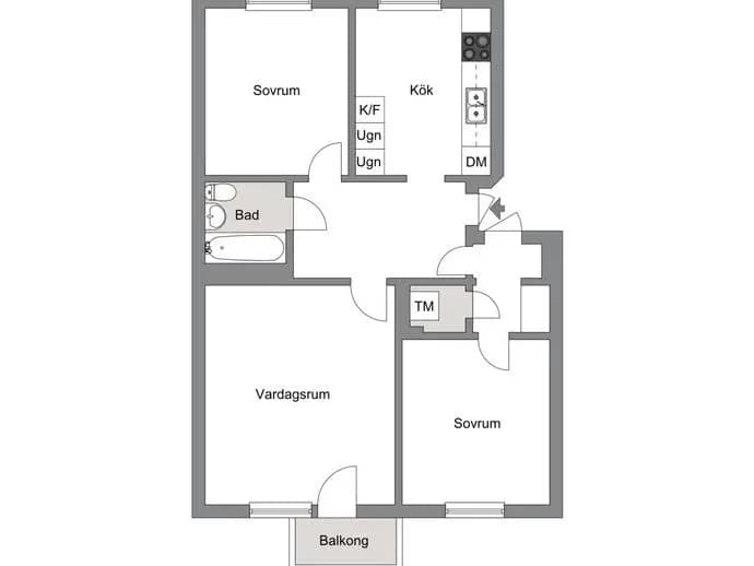 Floor plan for Hertig Knutsgatan 39 B