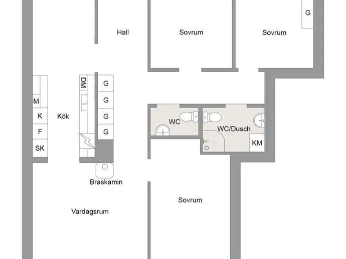 Planritning för Bäcksidevägen 10 G