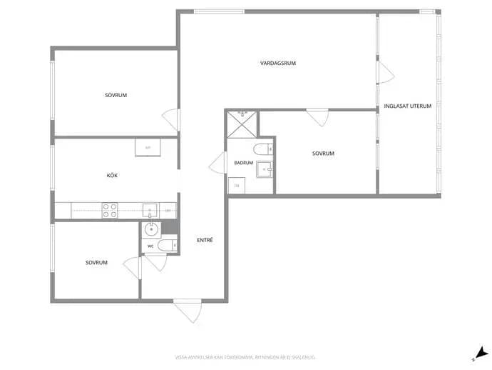 Floor plan for Vasagatan 16 C