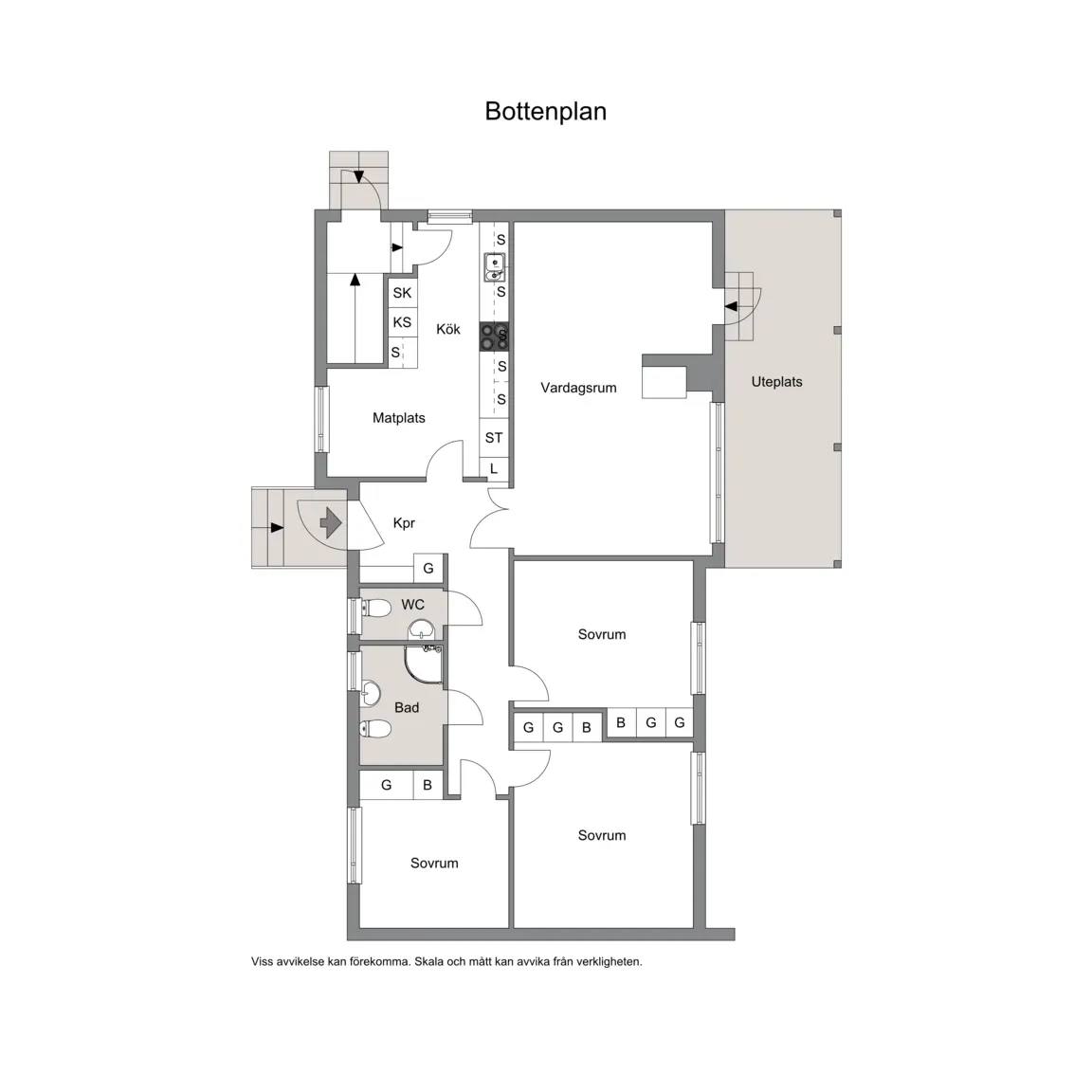 Floor plan for Skogsvägen 4