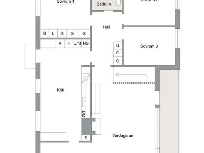Planritning för Övre Norrtullsgatan 13
