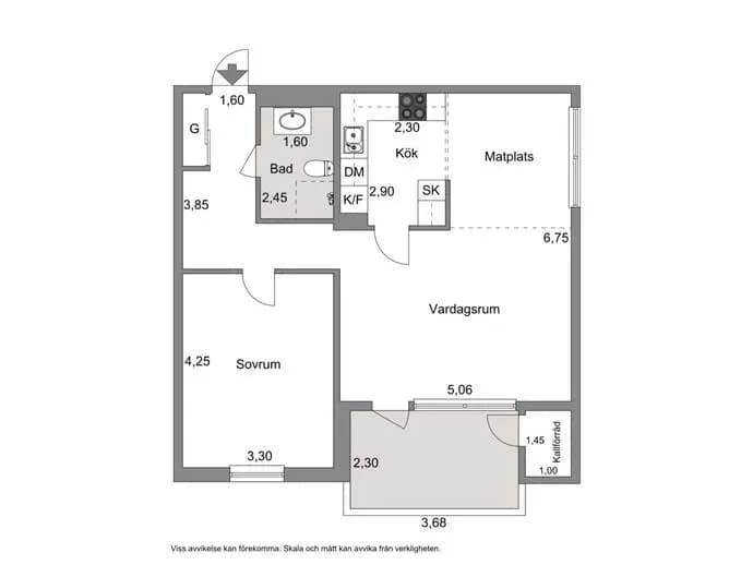 Floor plan for Klunkens Backe 3