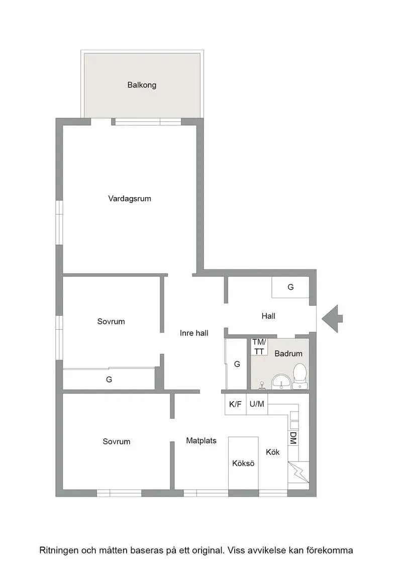 Floor plan for Ekbacksgatan 33A