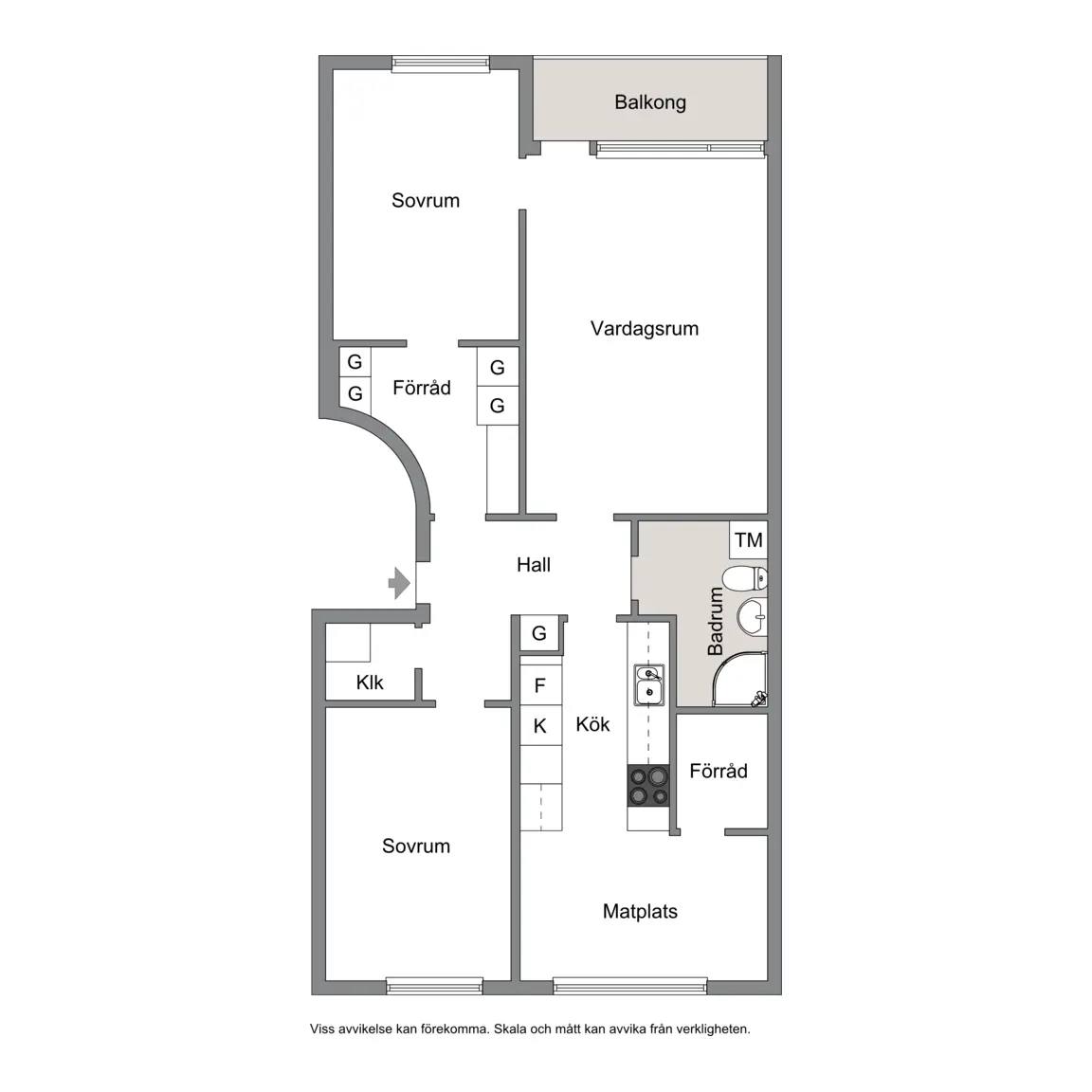 Planritning för Karlskogavägen 17 C Lgh 1201