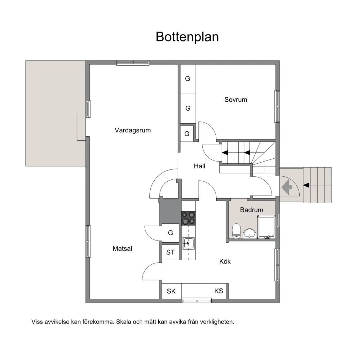 Planritning för Kristinas väg 21B