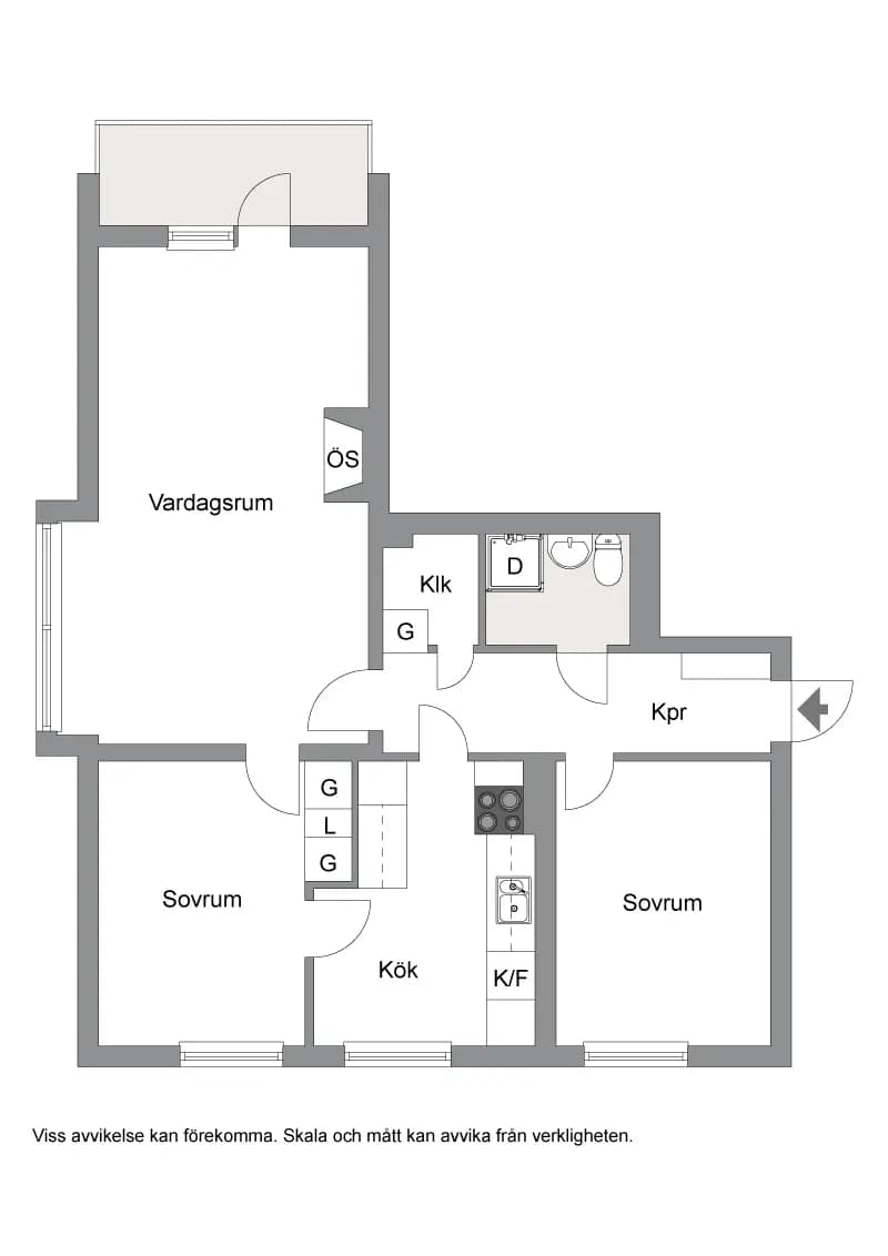 Floor plan for Slåttervägen 6 B