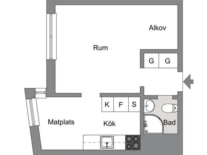 Planritning för Pantarholmskajen 4 B