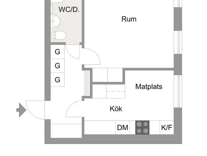 Floor plan for Drottningvägen 12