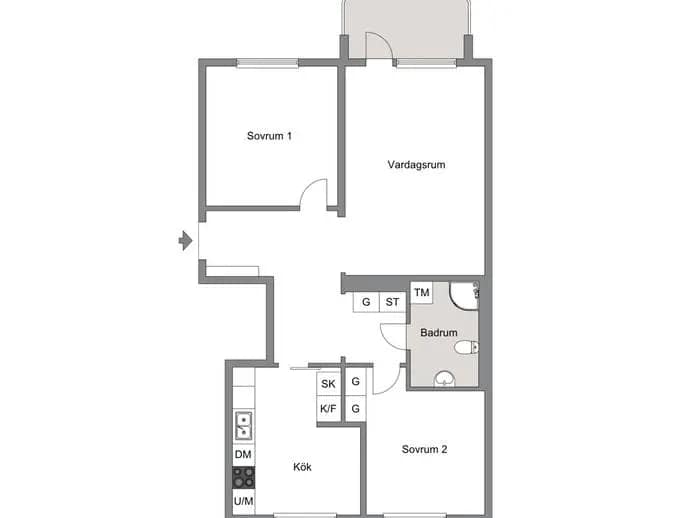 Planritning för Ulvsbygatan 24B