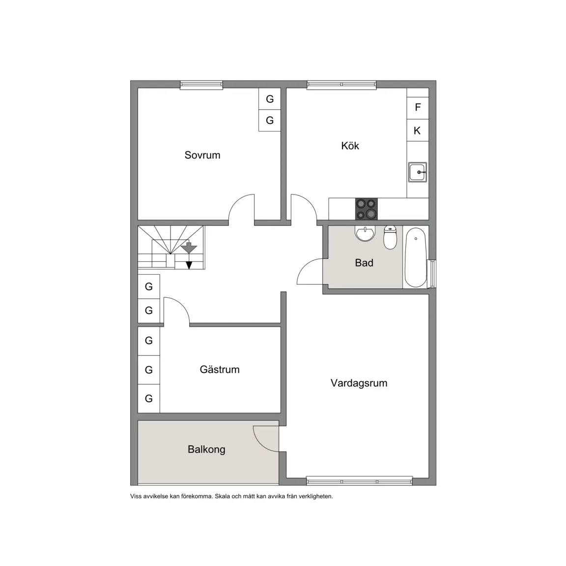 Floor plan for Banjogatan 19C