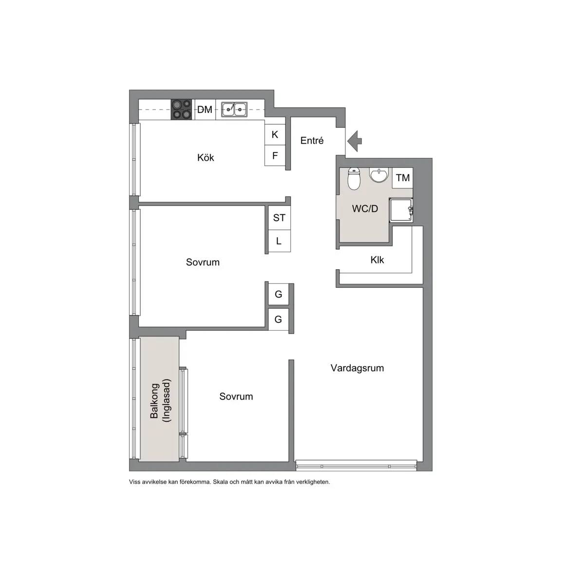 Floor plan for Dalbovägen 1B