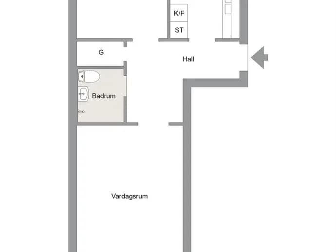 Planritning för Föraregatan 2 D