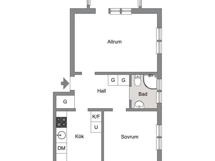 Floor plan for Frejagatan 5