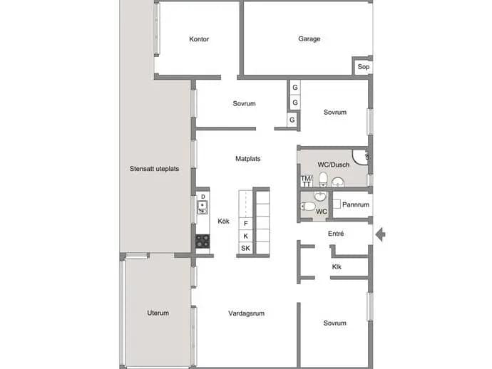 Floor plan for Madängsvägen 16