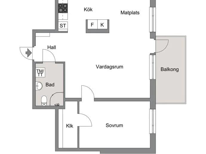 Planritning för Mariehemsvägen 152