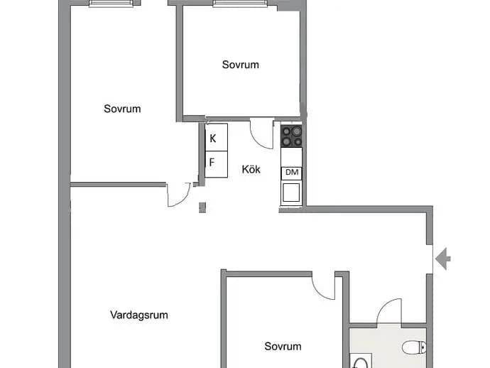 Floor plan for Österängsgatan 12
