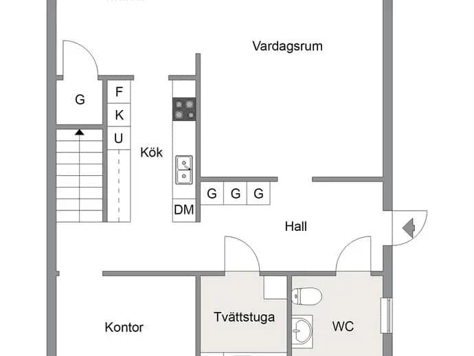 Planritning för Gräshoppvägen 19