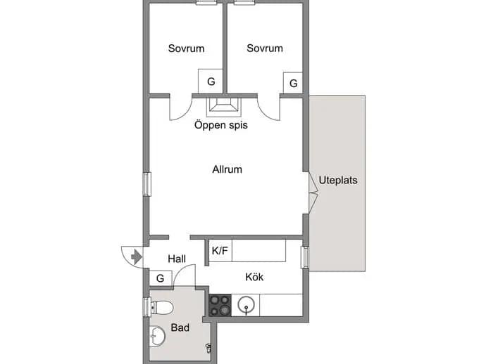 Floor plan for Kronoskogsvägen 24