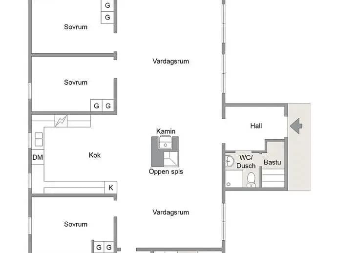 Floor plan for Fjätvägen 19