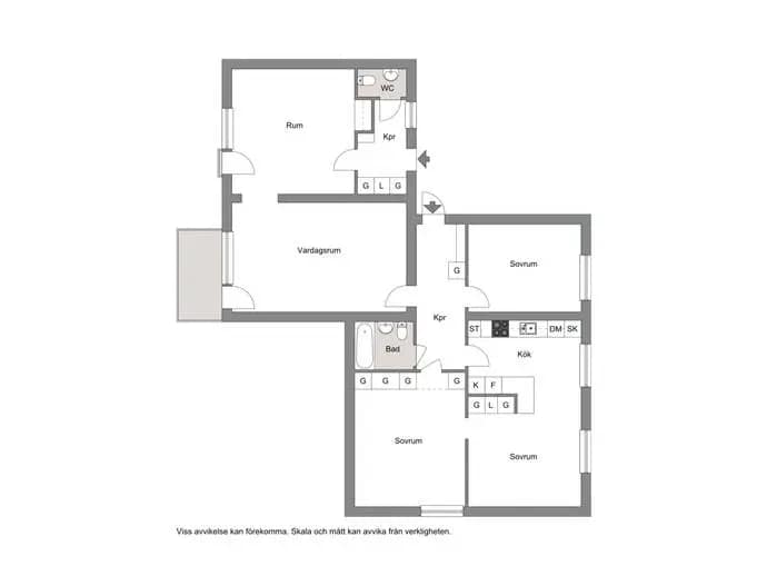 Floor plan for Vintergatan 24B