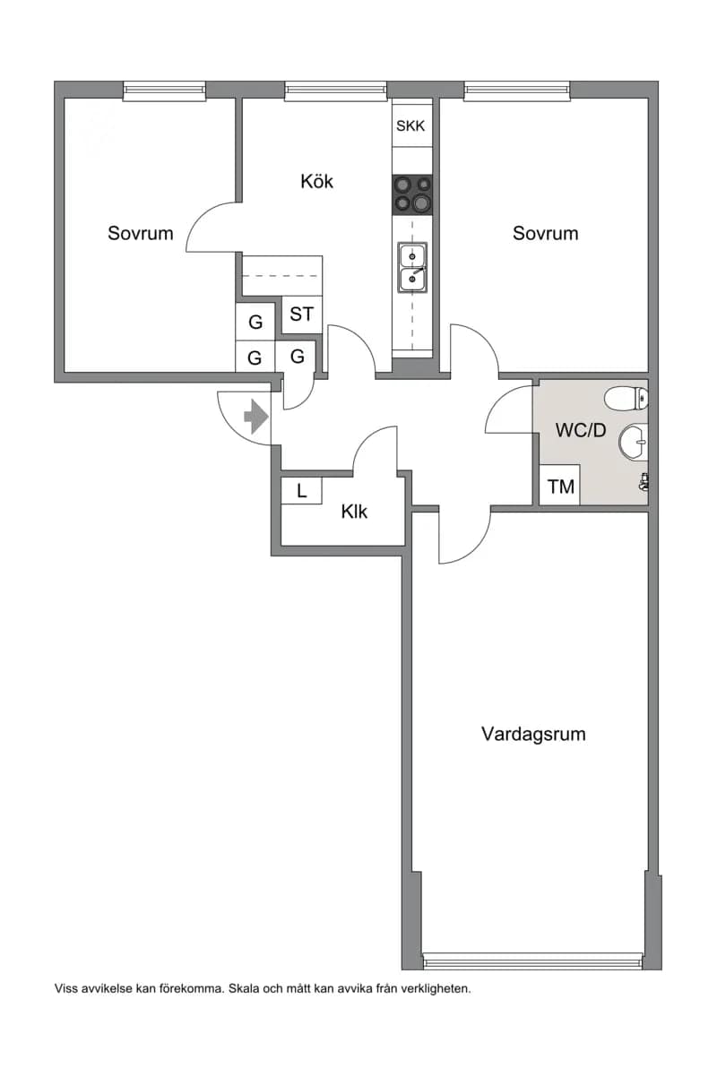 Planritning för Ängsvägen 2b