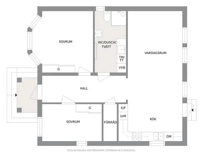 Floor plan for Vibble Tvinnaregatan 25