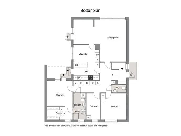 Floor plan for Parkgatan 13