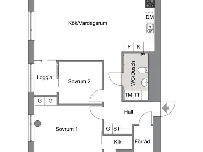 Floor plan for Storgatan 82B
