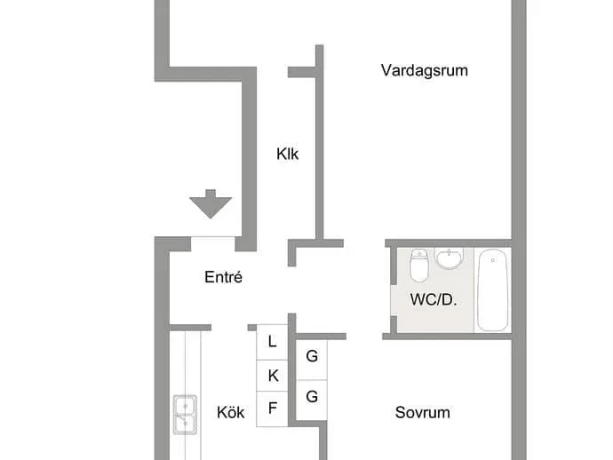 Floor plan for Sturegatan 75A