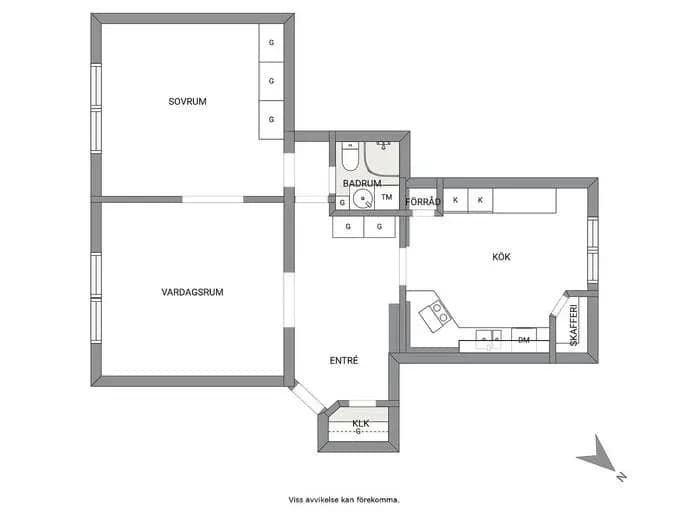 Floor plan for Linnégatan 16 B