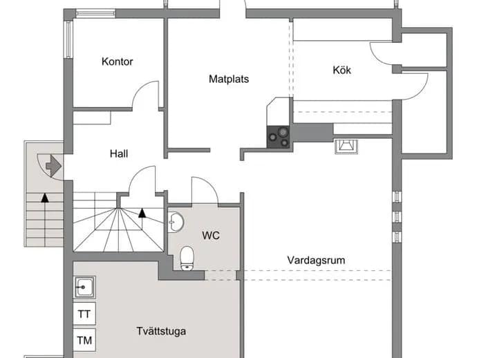 Planritning för Hällstigen 2